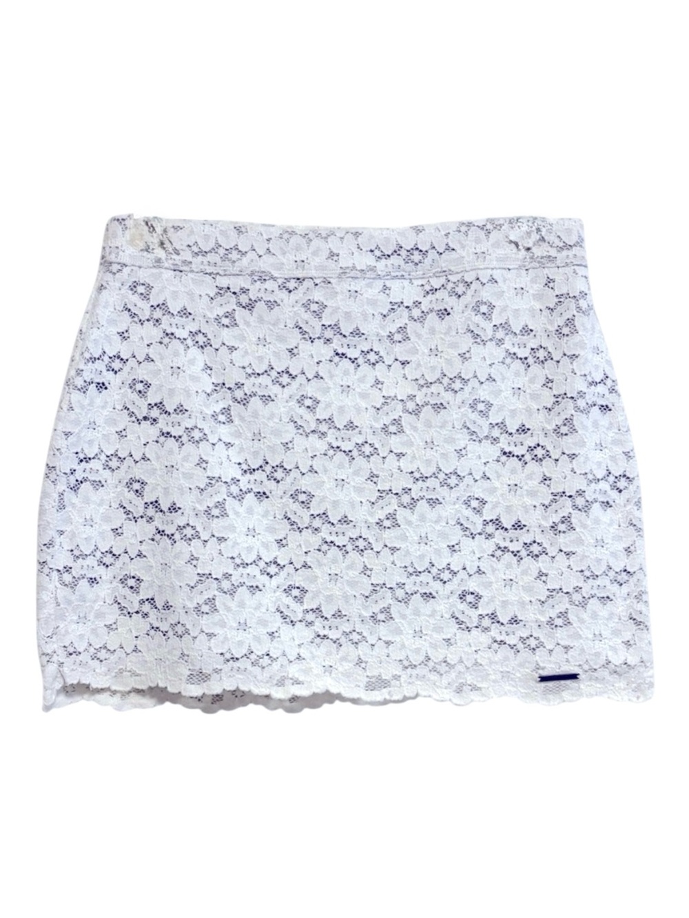 Abercrombie & Fitch White Lace Stretch Mini Skirt Fun Flirty Size Small
